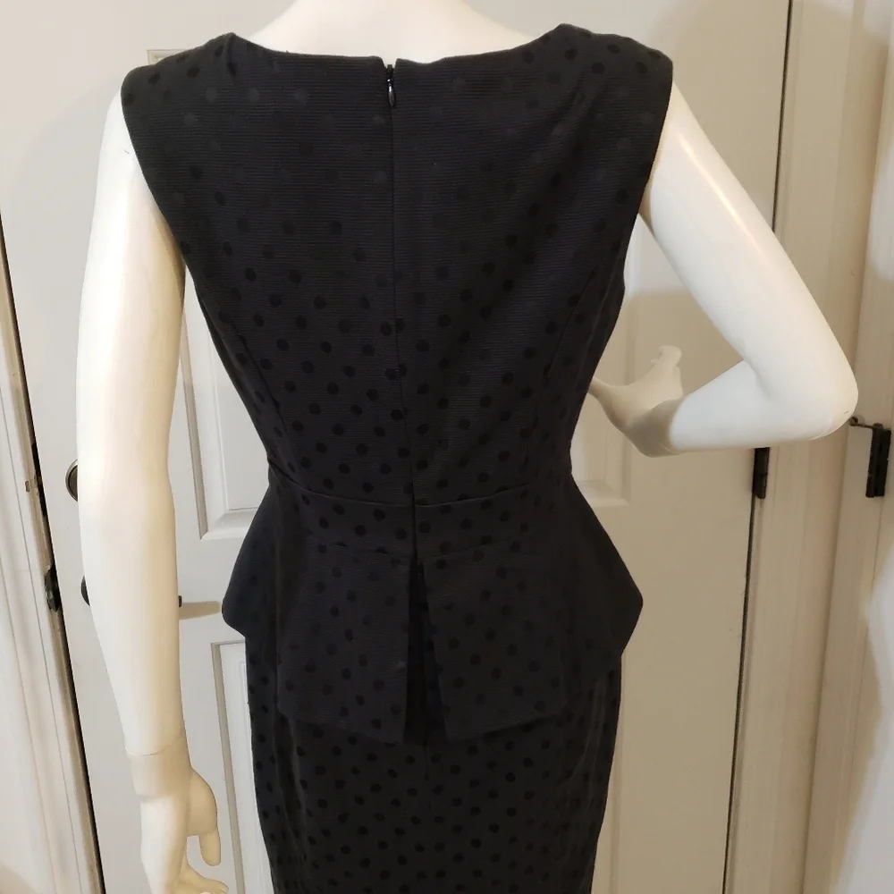 White House Black Market Black Polka Dot Midi Dress
